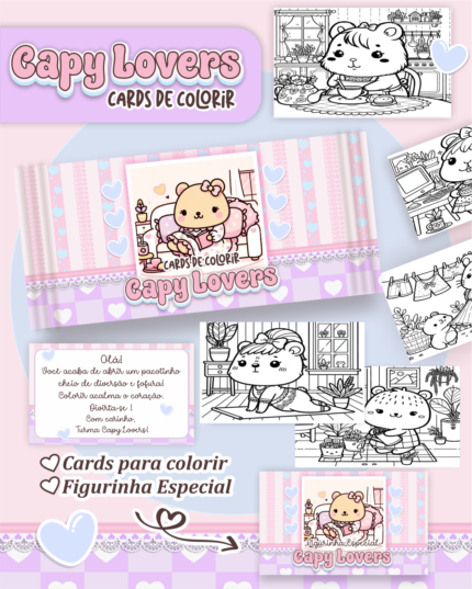 Card de Colorir - Capy Lovers