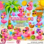 Flamingos 3D - Kit Digital