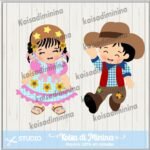 Menina e Menino Festa Junina - Topo de Bolo