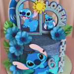 Stitch Flores - Topo de Bolo