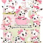 Vaquinha Branca e Rosa - Kit Digital