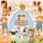 Animais da Fazendinha Aquarela - Kit Digital