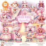 Circo Rosa Aquarela - Kit Digital