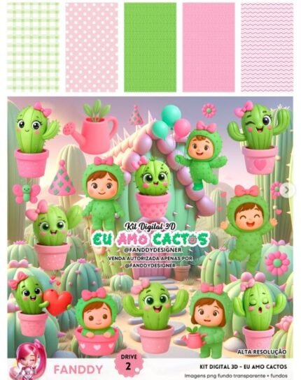 Eu Amo Cactos - Kit Digital