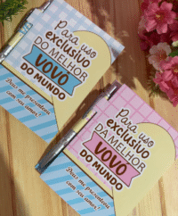 Capa Bloquinho A6 com Caneta Dia dos Avós