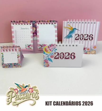 Pássaros - Calendários de Mesa 2026 (Tita)