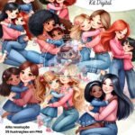 Abraço de Mãe Aquarela - Kit Digital