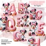 Alfabeto Minnie Confeiteira - Kit Digital