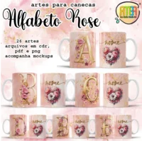 Alfabeto Rose – Estampas Canecas