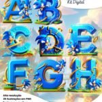 Alfabeto do Sonic 3D - Kit Digital