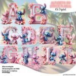 Alfabeto do Stitch Floral - Kit Digital