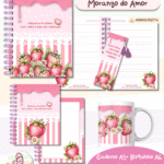 Combo Caderno Morango do Amor