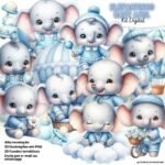 Elefantinho Baby Azul - Kit Digital