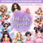 Fadinhas Aquarela - Kit Digital
