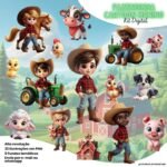 Fazendinha Cartoon Menino - Kit Digital