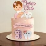 Meu Primeiro Dentinho Menina Camadas - Topo de Bolo