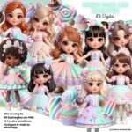 Mundo Doce com Mascotes - Kit Digital