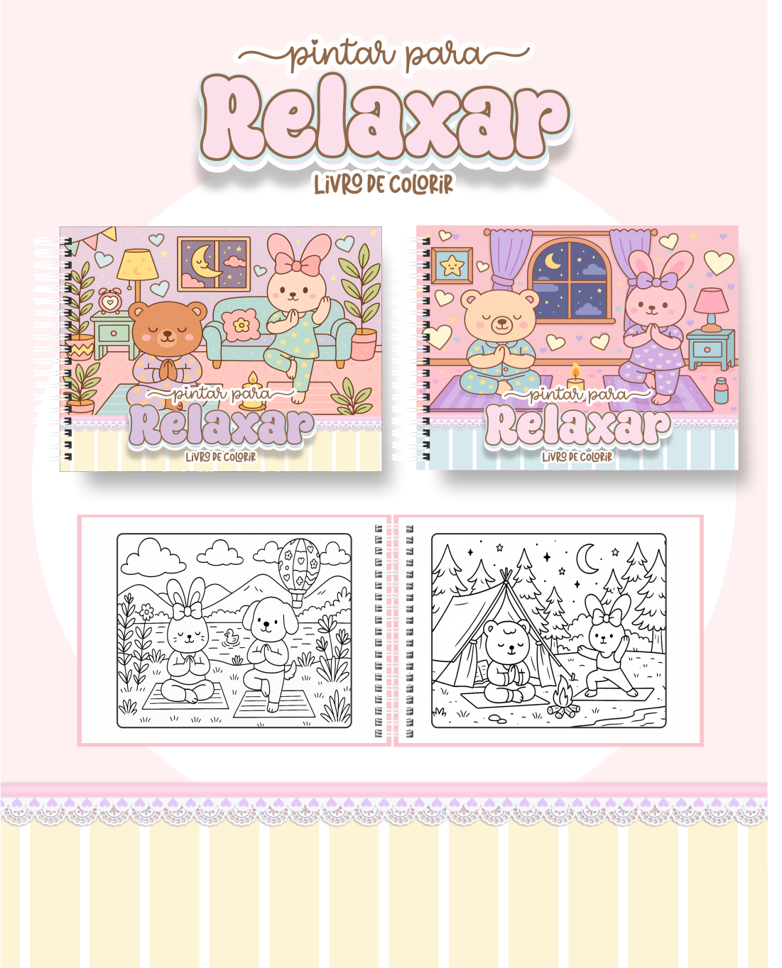 Pintar Pra Relaxar - Livro de Colorir. Pintar Pra Relaxar - Livro de Colorir - Imagem 1