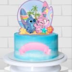 Stitch e Angel Surf - Topo de Bolo