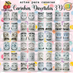 Carinhas Divertidas 3D – Estampas Canecas