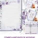 COMBO 8 Agendas 2026 e Permanente COM VERSÍCULOS e SEM VERSÍCULOS Violeta (Bicho Papel)