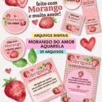 Morango do Amor - Kit Digital + Embalagens Papelaria
