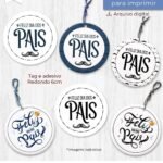 Kit Printable – Tag e Adesivo Redondo 6cm – Dia dos Pais