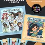 Happy Colors – Combo Vol 19 e 20 + Cards – Princesas 2.0 (Tita)