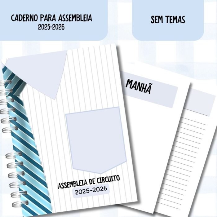 Caderno Para Assembleia 2025-2026 - Gravata Azul  - Sem Temas - Imagem 2