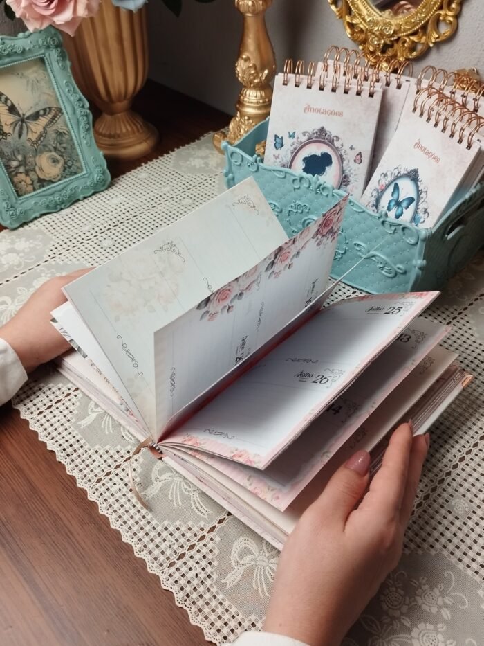 Miolo Agenda Vintage Tons de Rosa 2026 costura (Perfeito Miolo) - Imagem 4