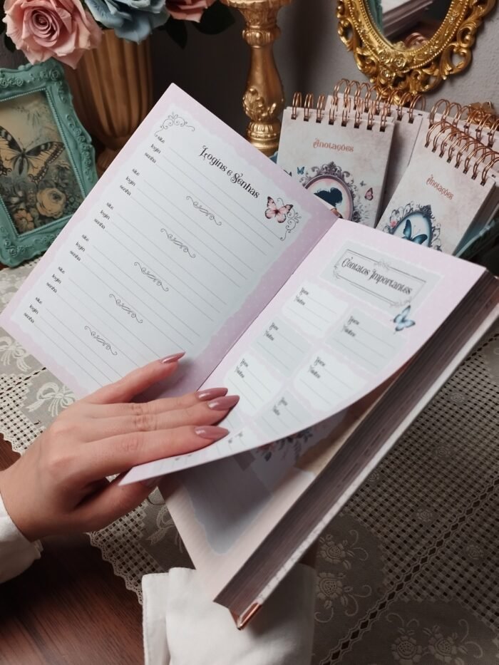Miolo Agenda Vintage Tons de Rosa 2026 costura (Perfeito Miolo) - Imagem 5
