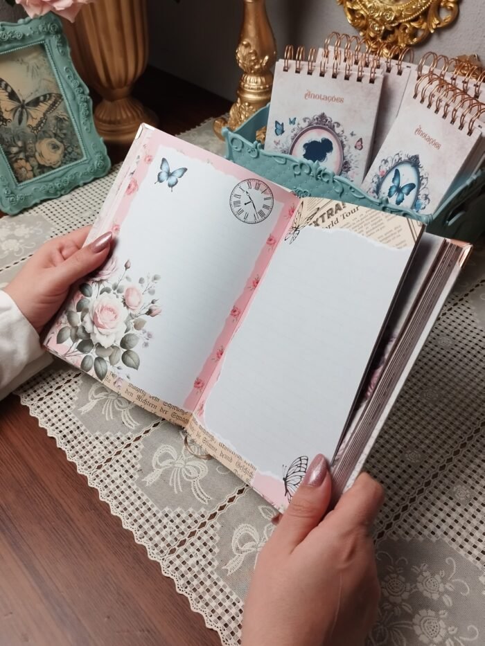 Miolo Agenda Vintage Tons de Rosa 2026 costura (Perfeito Miolo) - Imagem 10