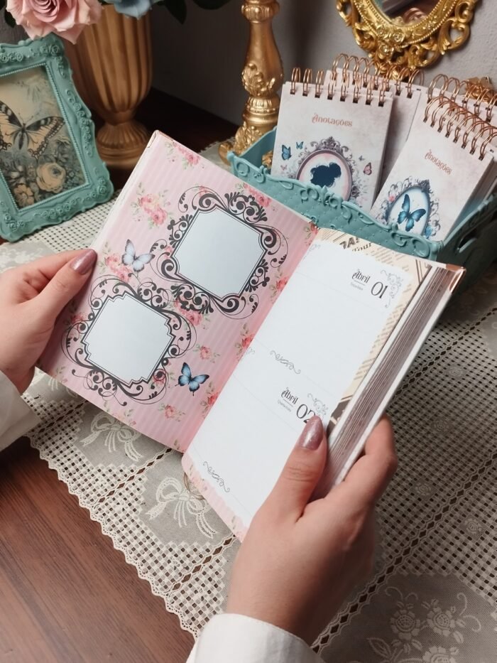 Miolo Agenda Vintage Tons de Rosa 2026 costura (Perfeito Miolo) - Imagem 11