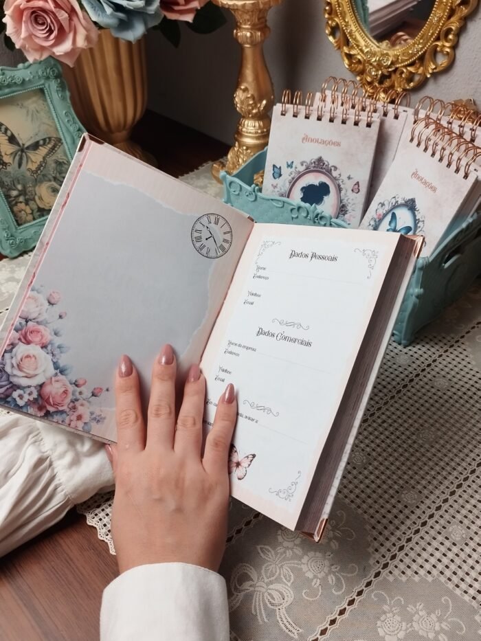 Miolo Agenda Vintage Tons de Rosa 2026 costura (Perfeito Miolo) - Imagem 13