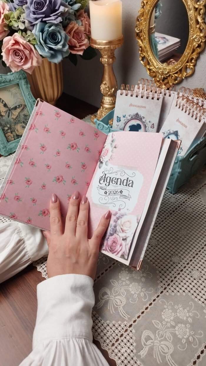 Miolo Agenda Vintage Tons de Rosa 2026 costura (Perfeito Miolo) - Imagem 14