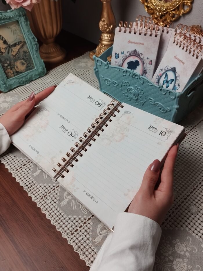Miolo Agenda Vintage Tons de Rosa 2026 wireo (Perfeito Miolo) - Imagem 6