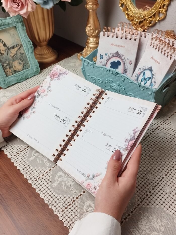 Miolo Agenda Vintage Tons de Rosa 2026 wireo (Perfeito Miolo) - Imagem 8