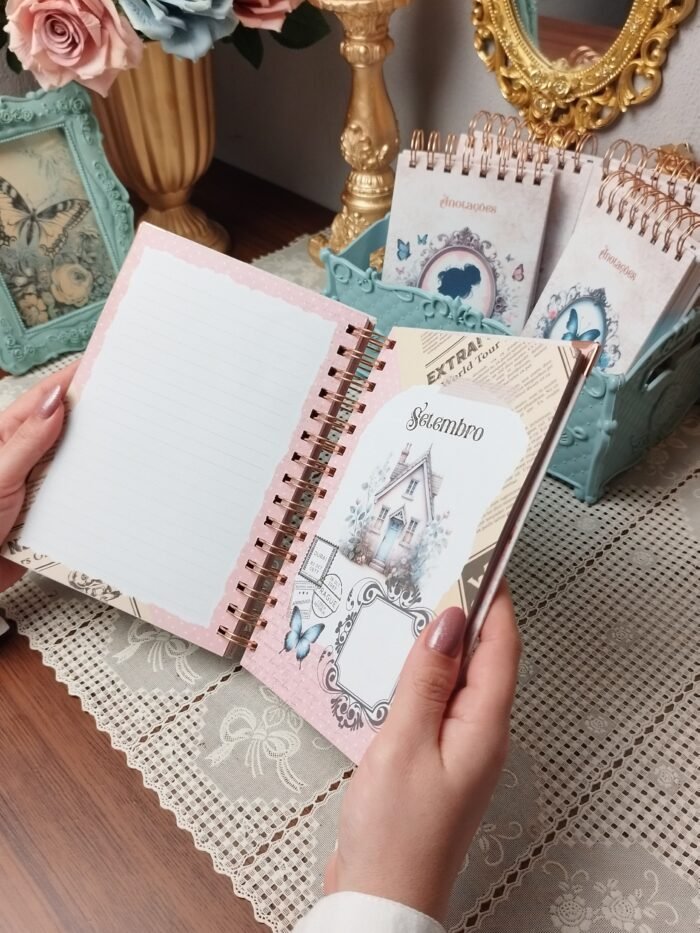 Miolo Agenda Vintage Tons de Rosa 2026 wireo (Perfeito Miolo) - Imagem 10