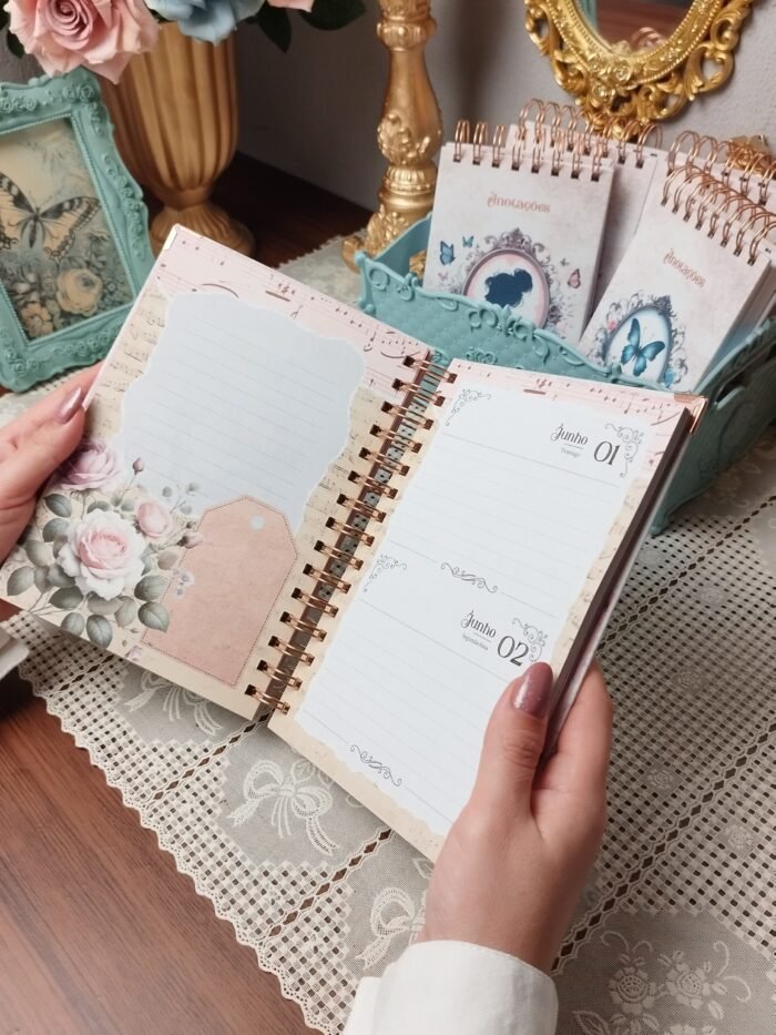 Miolo Agenda Vintage Tons de Rosa 2026 wireo (Perfeito Miolo) - Imagem 11