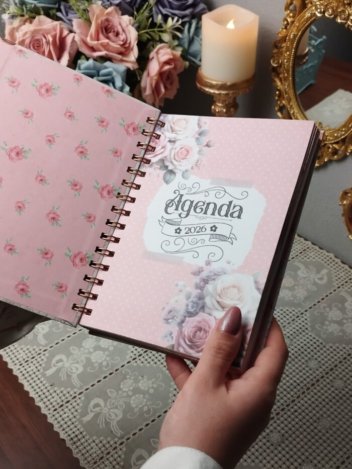 Miolo Agenda Vintage Tons de Rosa 2026 wireo (Perfeito Miolo) - Imagem 16