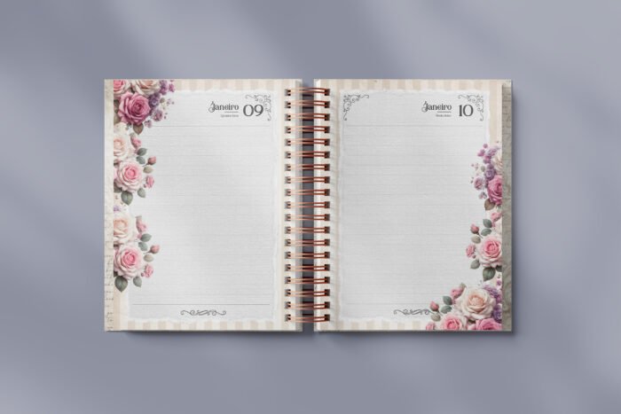 Miolo Agenda Vintage Tons de Rosa 2026 wireo (Perfeito Miolo) - Imagem 2