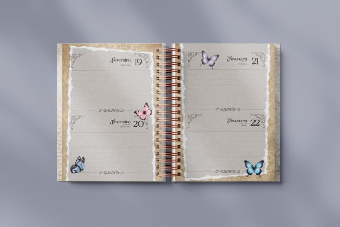 Miolo Agenda Vintage Tons de Rosa 2026 wireo (Perfeito Miolo) - Imagem 3