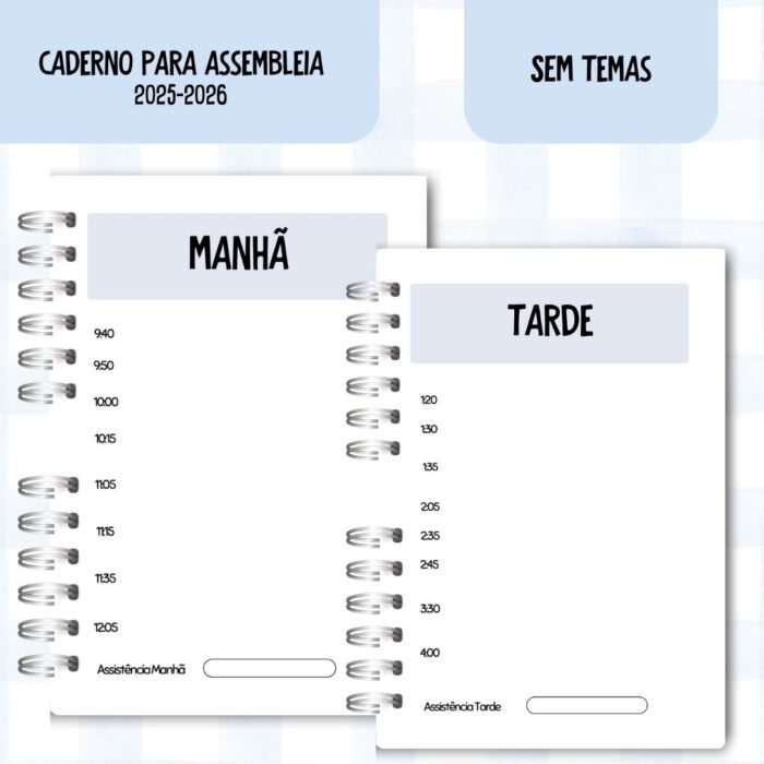 Caderno Para Assembleia 2025-2026 - Gravata Azul  - Sem Temas - Imagem 5