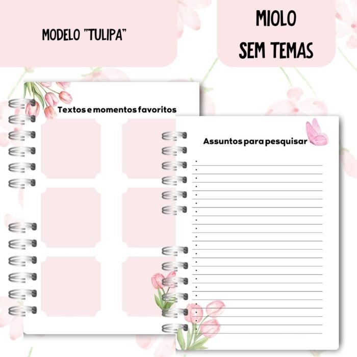 Caderno Para Assembleia 2025-2026 Tulipa - Sem Temas - Imagem 8