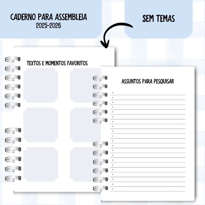 Caderno Para Assembleia 2025-2026 - Gravata Azul  - Sem Temas - Imagem 9