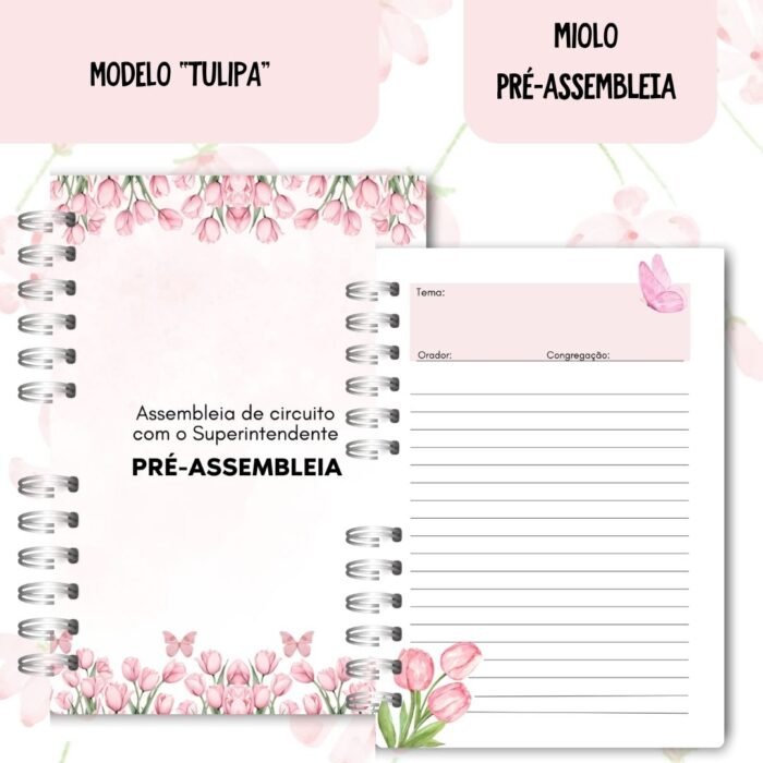 Caderno Para Assembleia 2025-2026 Tulipa - Sem Temas - Imagem 9