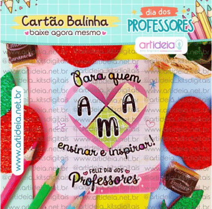 Cartão Balinha Caramelo Dia dos Professores