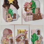 Cowgirl Faroste Aquarela - Kit Festa