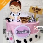 Eu Amo Tetê Vaquinha Menina - Topo de Bolo