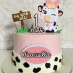 Eu Amo Tetê Vaquinha Rosa - Topo de Bolo